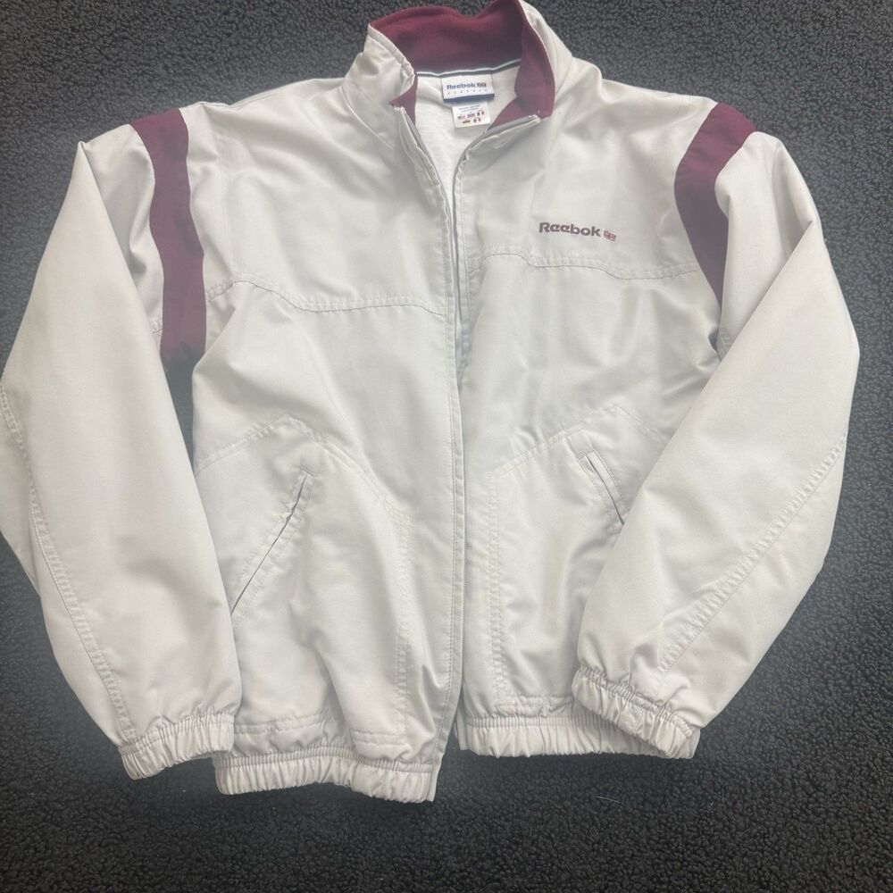 Vintage 90's Reebok Tracksuit Jacket Pants Sz Small Lined Streetwear Maroon